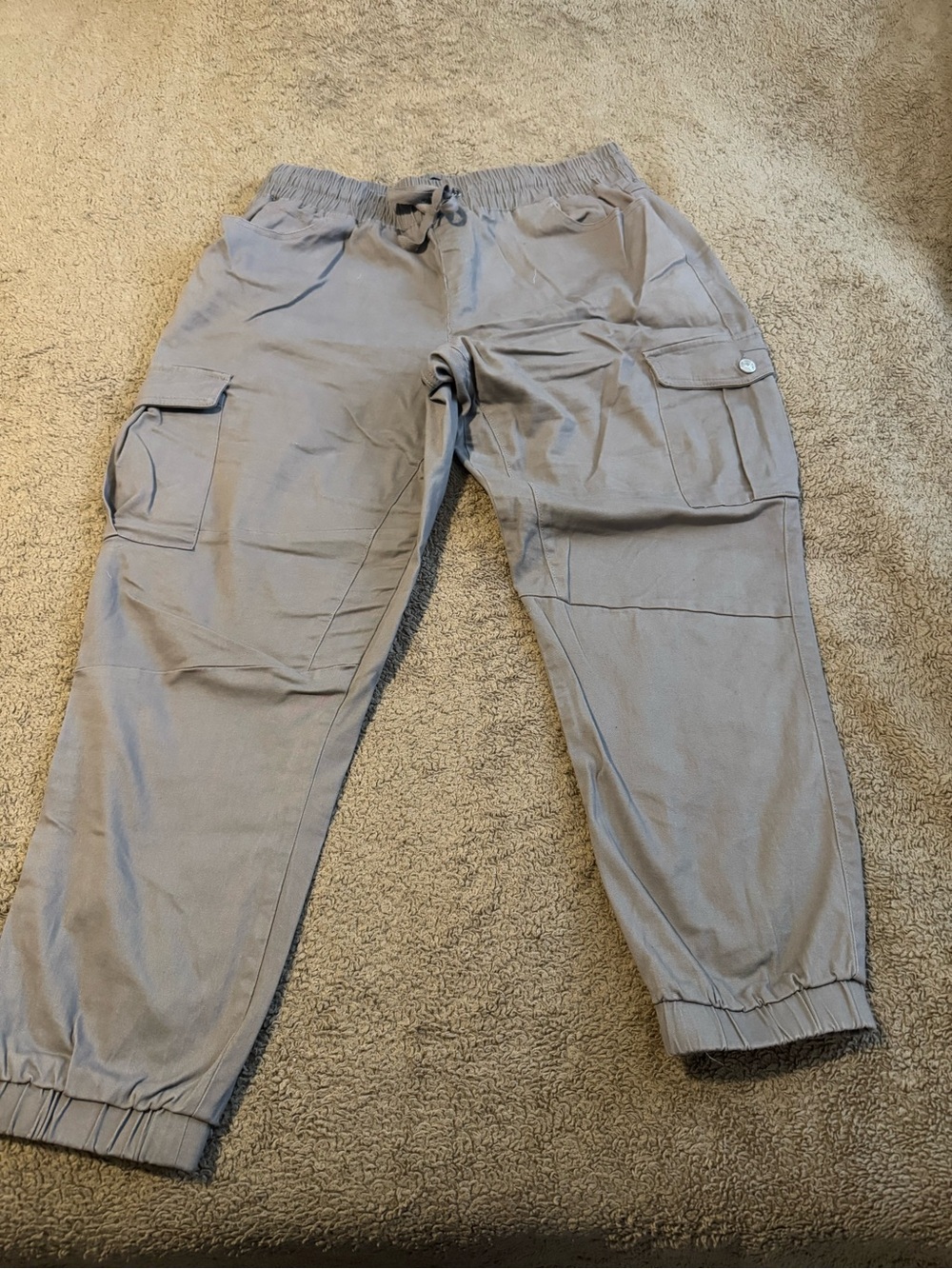 Rewash Men's Cargo Joggers - Light Gray
